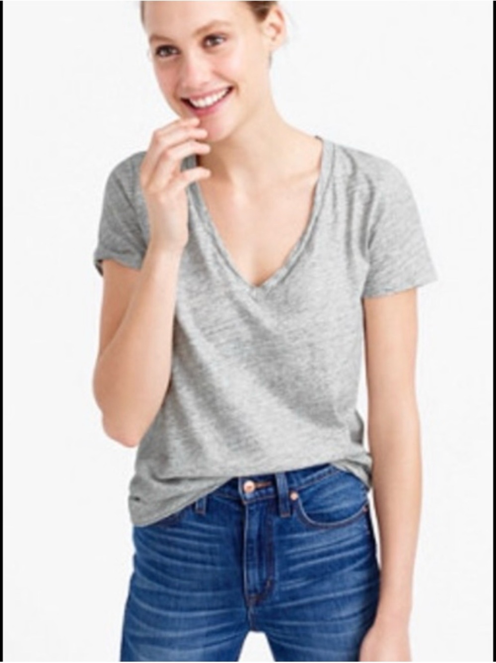 J. Crew yellow V-Neck Short Sleeve Tee